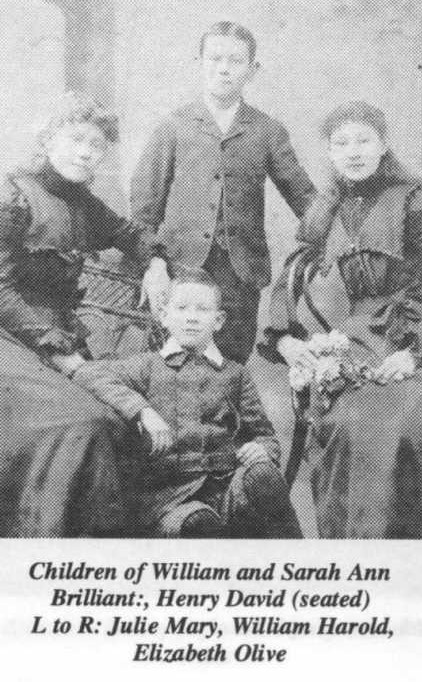 This is a photograph of the children of William and Sarah Ann BRILLIANT