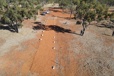 This is an aerial photo of the Langlo Crossing Historic Cemetery