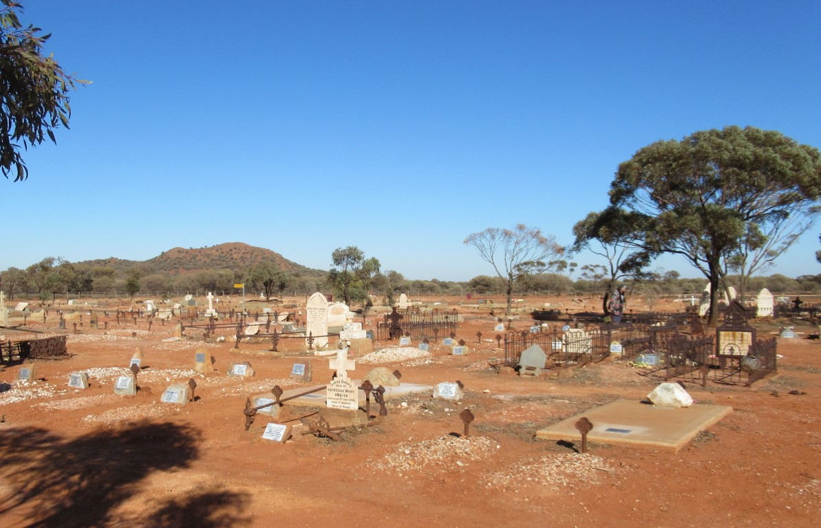 This is a photo of  Leonora Cemetery with Plaques on Rocks