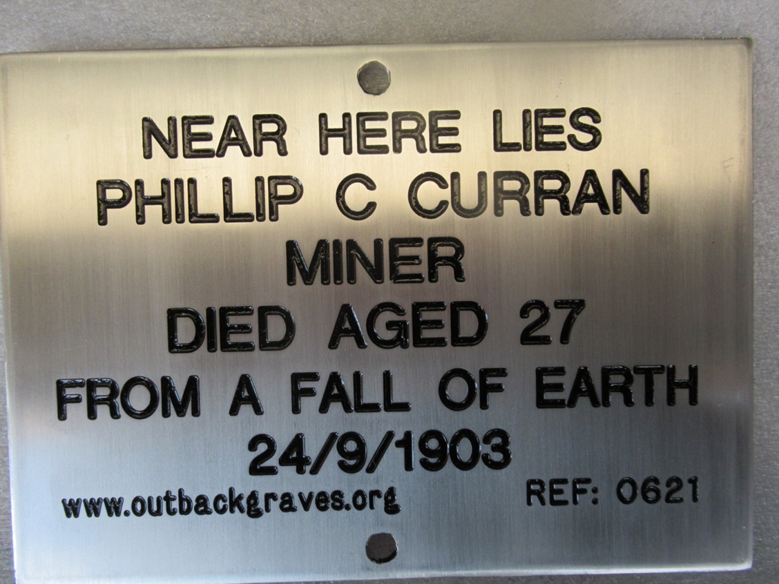 This is a photograph of plaque number 621 for Phillip CURRAN at Kathleen Valley