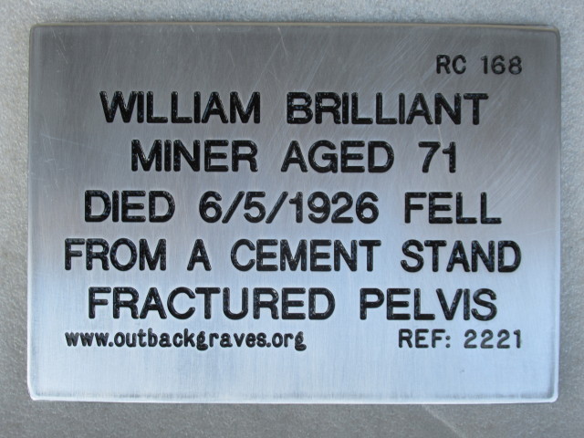 This is a photograph of plaque number 2221 for WILLIAM BRILLIANT at LEONORA