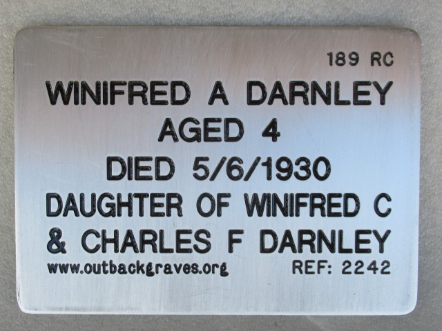 This is a photograph of plaque number 2242 for WINIFRED A DARNLEY at LEONORA