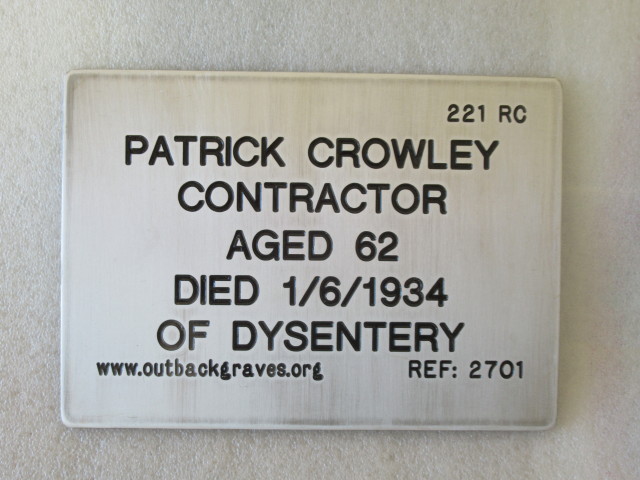 This is a photograph of plaque number 2701 for1 PATRICK CROWLEY at LEONORA
