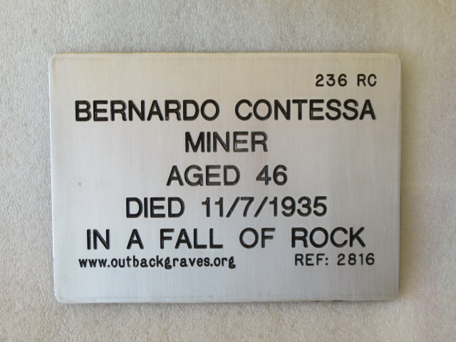 This is a photograph of plaque number 2816 for BERNARDO CONTESSA at LEONORA