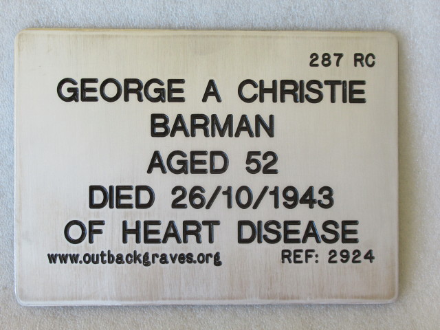This is a photograph of plaque number 2924 for GEORGE A CHRISTIE at LEONORA