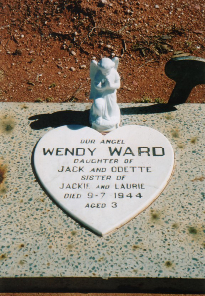 This is a photograph of the headstone for Wendy WARD at Leonora Cemetery