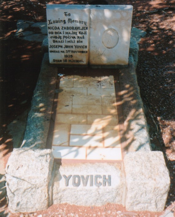 This is a photograph of the Grave of Joseph John YOVICH, at Leonora