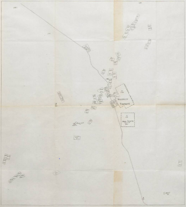 This is a copy of a map of the old Waverley townsite