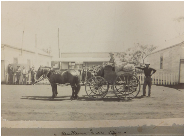This is an early photo of the Mulline Post Office