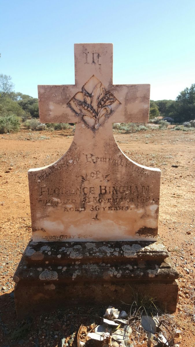 This is a photograph of the Headstone of Florence BINGHAM, at Menzies