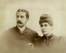 This is a photograph of Lionel & Agnes Bradley, married 1891