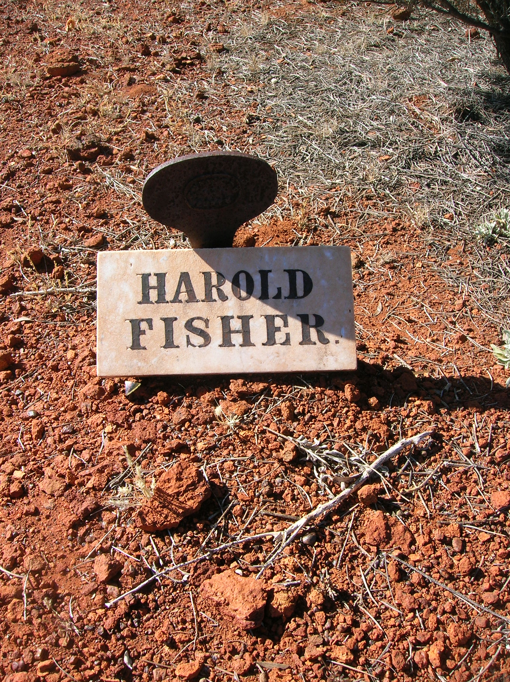 This is a photograph of the name plate for Harold Fisher at Kookynie