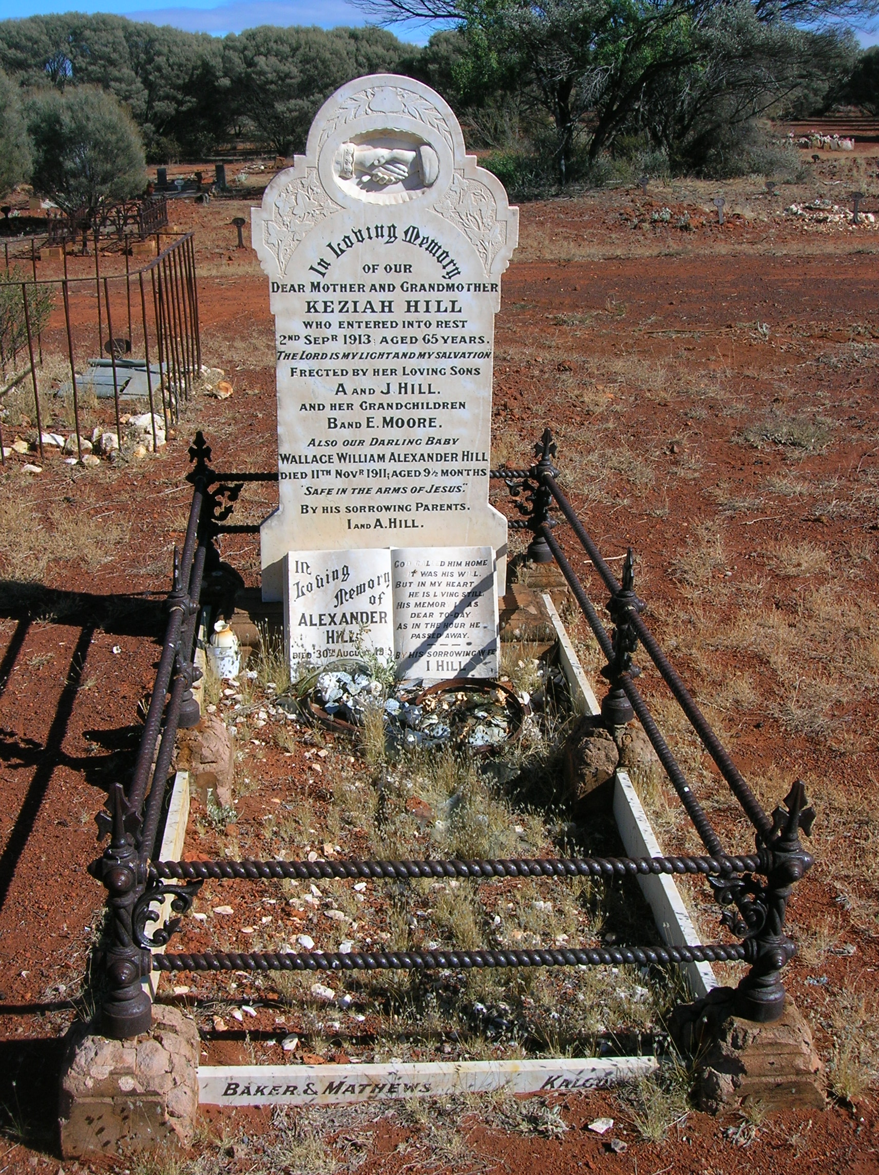This is a photograph of the Hill Family Grave at Kookynie