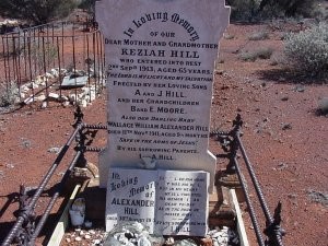 This is a photograph of the headstone for Keziah HILL
