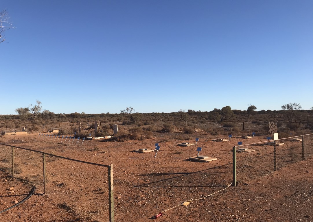 This is a photo of Darlot Cemetery with Outback Grave Markers Plaques in place