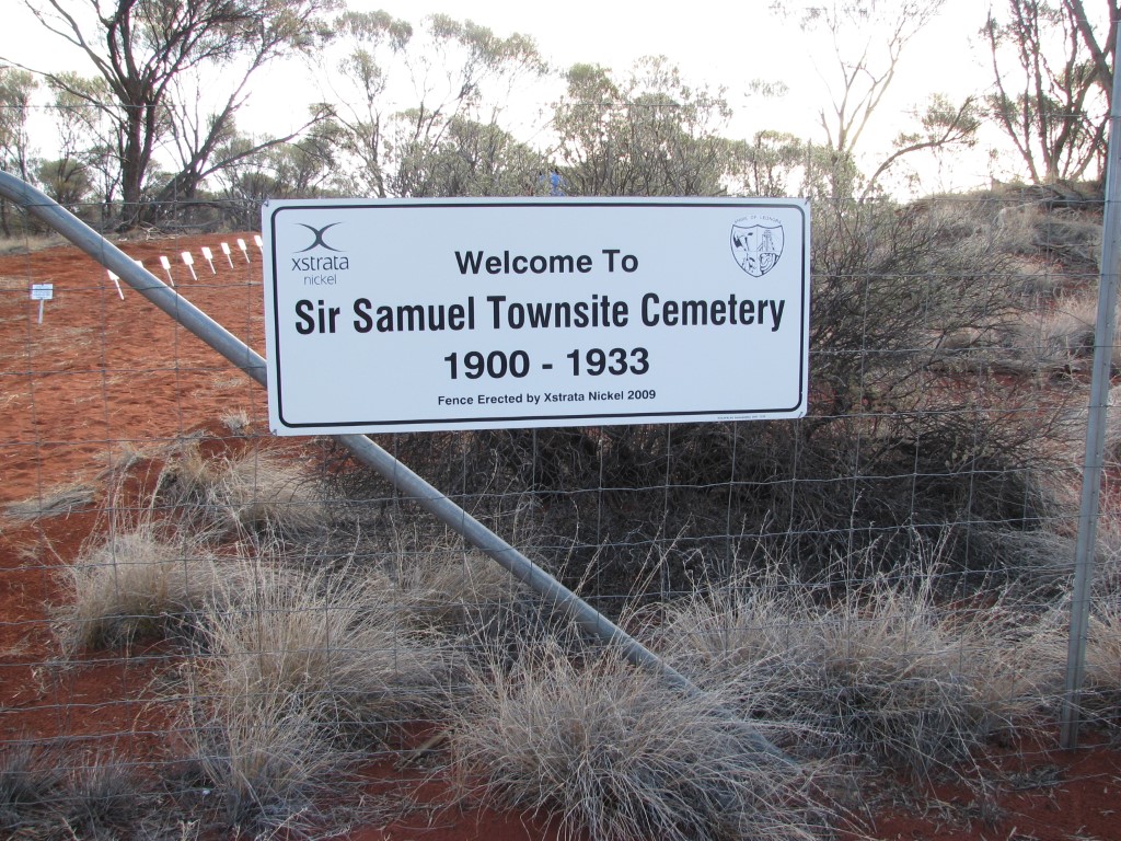 This is a photo of Sir Samuel Cemetery signage