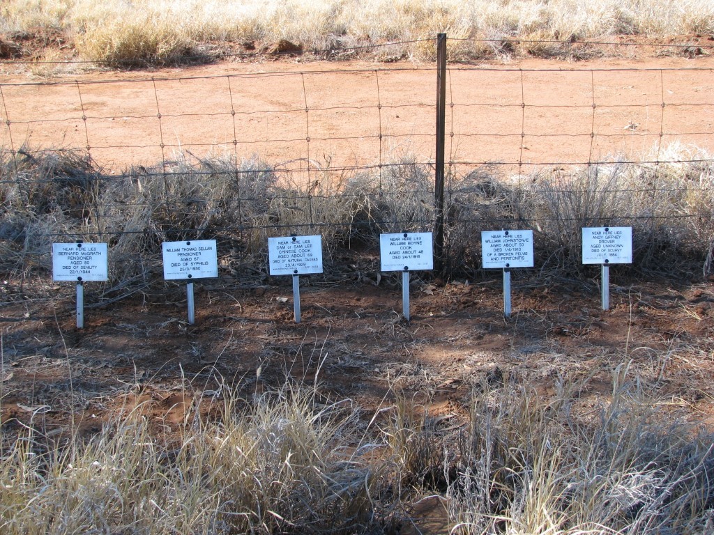 This is a photo of Old Ord River Cemetery with plaques