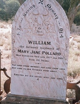 This is a photograph of the headstone on the grave of William Henry POLLARD, at Sandstone