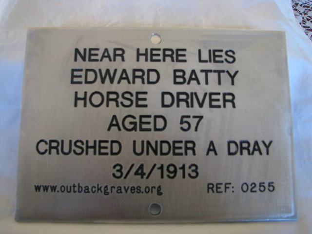This is an image of plaque number 0255 for EDWARD BATTY at YUIN