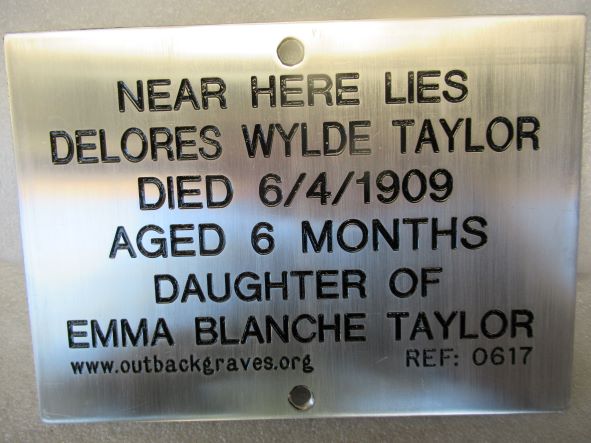 This is an image of plaque number 0617 for DOLORES WYLDE TAYLOR at ANACONDA