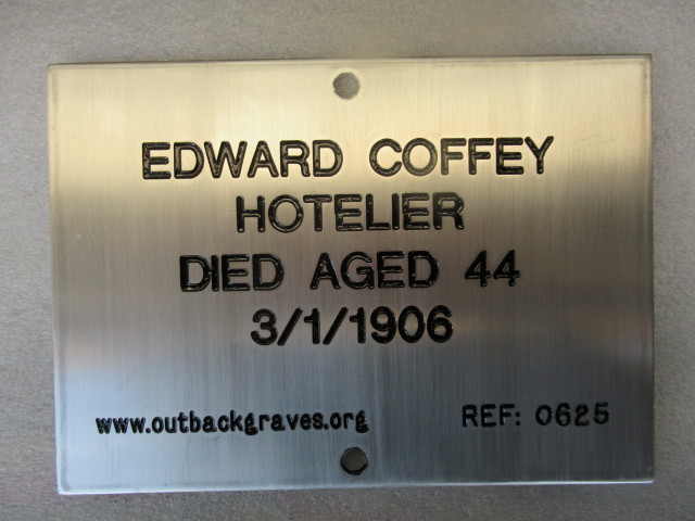 This is a photograph of Plaque number 625 for Edward COFFEY, at Kathleen Valley
