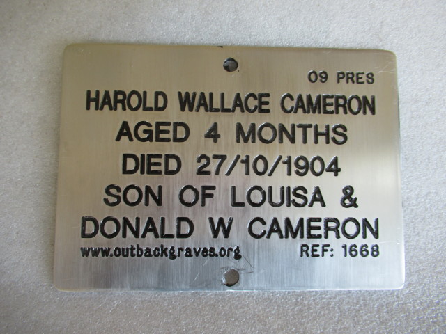 REF 1668 HAROLD WALLACE CAMERON KOOKYNIE
