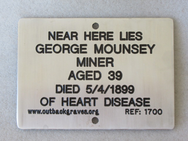 REF 1700 GEORGE MOUNSEY GOONGARRIE