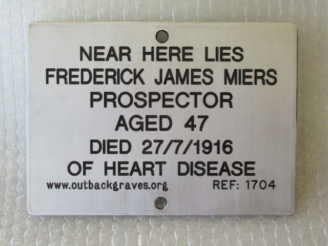 REF 1704 FREDERICK JAMES MIERS GOONGARRIE