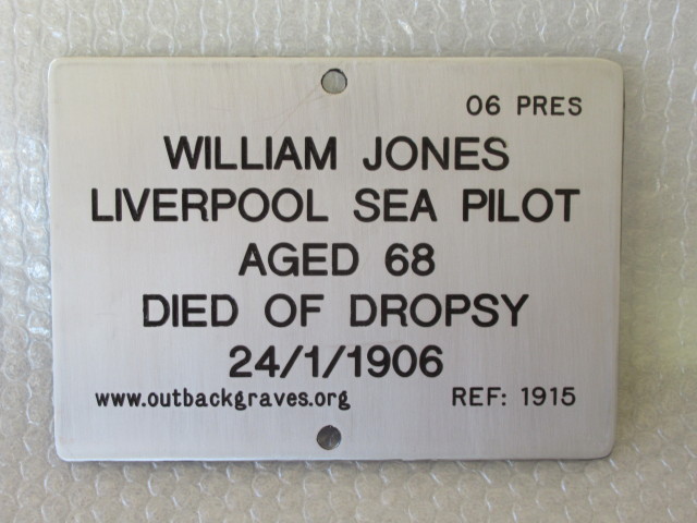 This is a photograph of plaque number 1915 for WILLIAM JONES at KOOKYNIE