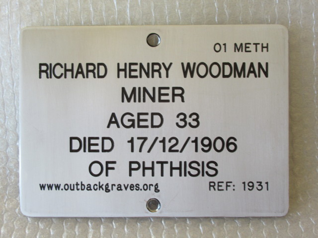 This is a photograph of plaque number 1931 for RICHARD HENRY WOODMAN at KOOKYNIE