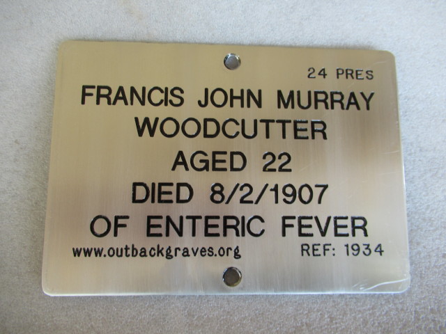 This is a photograph of plaque number 1934 for FRANCIS JOHN MURRAY AT KOOKYNIE