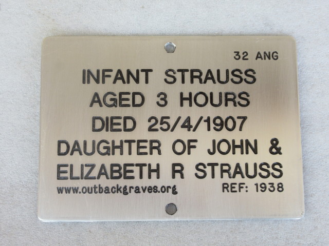 This is a photograph of plaque number 1938 for INFANT STRAUSS at KOOKYNIE