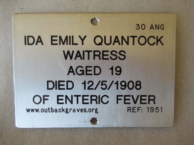 This is a photograph of plaque number 1951 for IDA EMILY QUANTOCK of KOOKYNIE