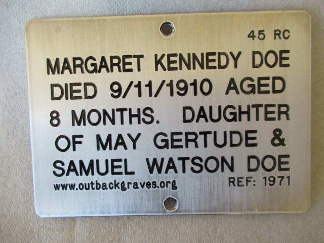 This is a photograph of plaque number 1971 for MARGARET KENNEDY DOE at KOOKYNIE
