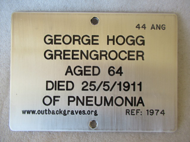 This is a photograph of plaque number 1974 for GEORGE HOGG at KOOKYNIE