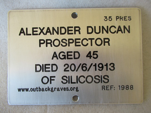 This is a photograph of plaque number 1988 for ALEXANDER DUNCAN at KOOKYNIE