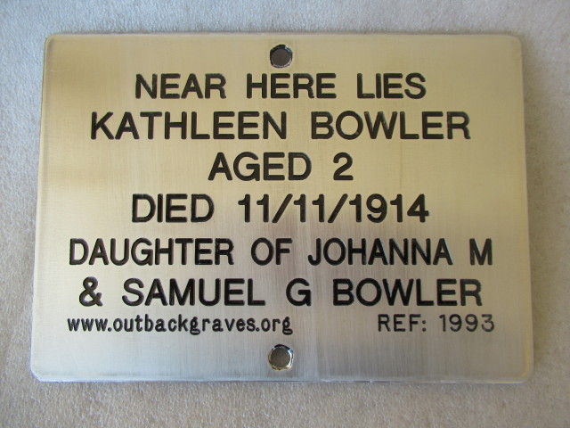 This is a photograph of plaque number 1992 for KATHLEEN BOWLER at KOOKYNIE