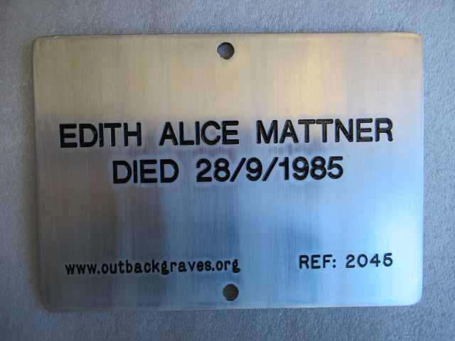 This is a photograph of plaque number 2045 for EDITH ALICE MATTNER at PINJIN