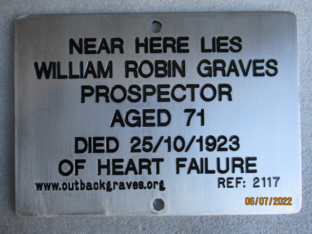 This is a photograph of plaque number 2117 for WILLIAM ROBIN GRAVES at SIBERIA