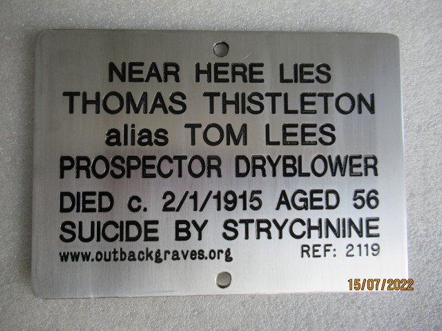 This is a photograph of plaque number 2119 for THOMAS THISTLETON at SIBERIA