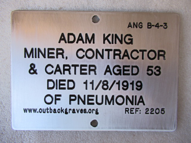 This is a photograph of plaque number 2205 for ADAM KING at AJANA CUE