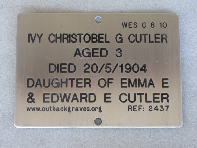 This is a photograph of plaque number 2437 for IVY CHRISTOBEL GRACE CUTLER at CUE