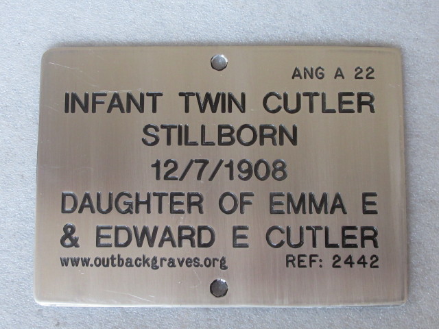 This is a photograph of plaque number 2442 for INFANT TWIN CUTLER at MANINGA MARLEY