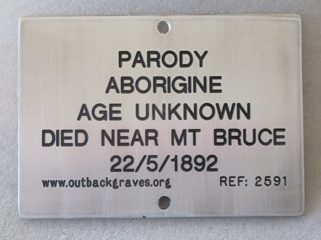 This is a photograph of plaque number 2591 for PARODY at HAMERSLEY