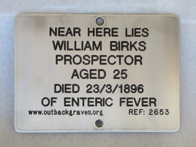 This is a photograph of plaque number 2653 for WILLIAM BIRKS at MENZIES