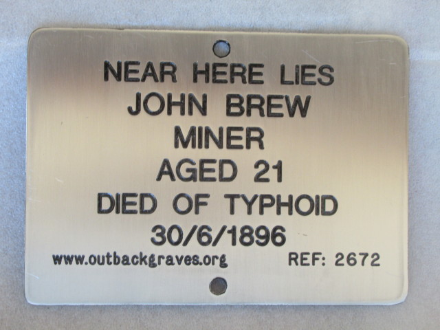 This is a photograph of plaque number 2672 for JOHN BREW at MENZIES