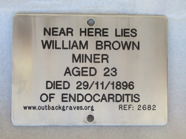 This is a photograph of plaque number 2682 for WILLIAM BROWN at MENZIES