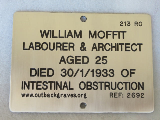 This is a photograph of plaque number 2692 for WILLIAM MOFFIT at LEONORA