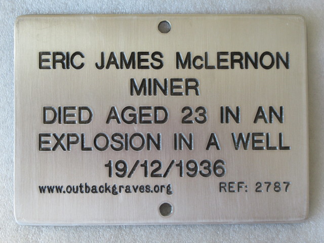 This is a photograph of plaque number 2787 for ERIC JAMES McLERNON at CUE