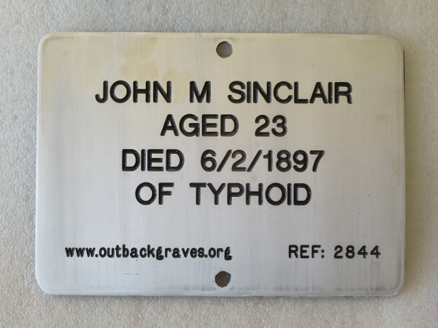 This is a photograph of plaque number 2844 for JOHN M SINCLAIR at MENZIES